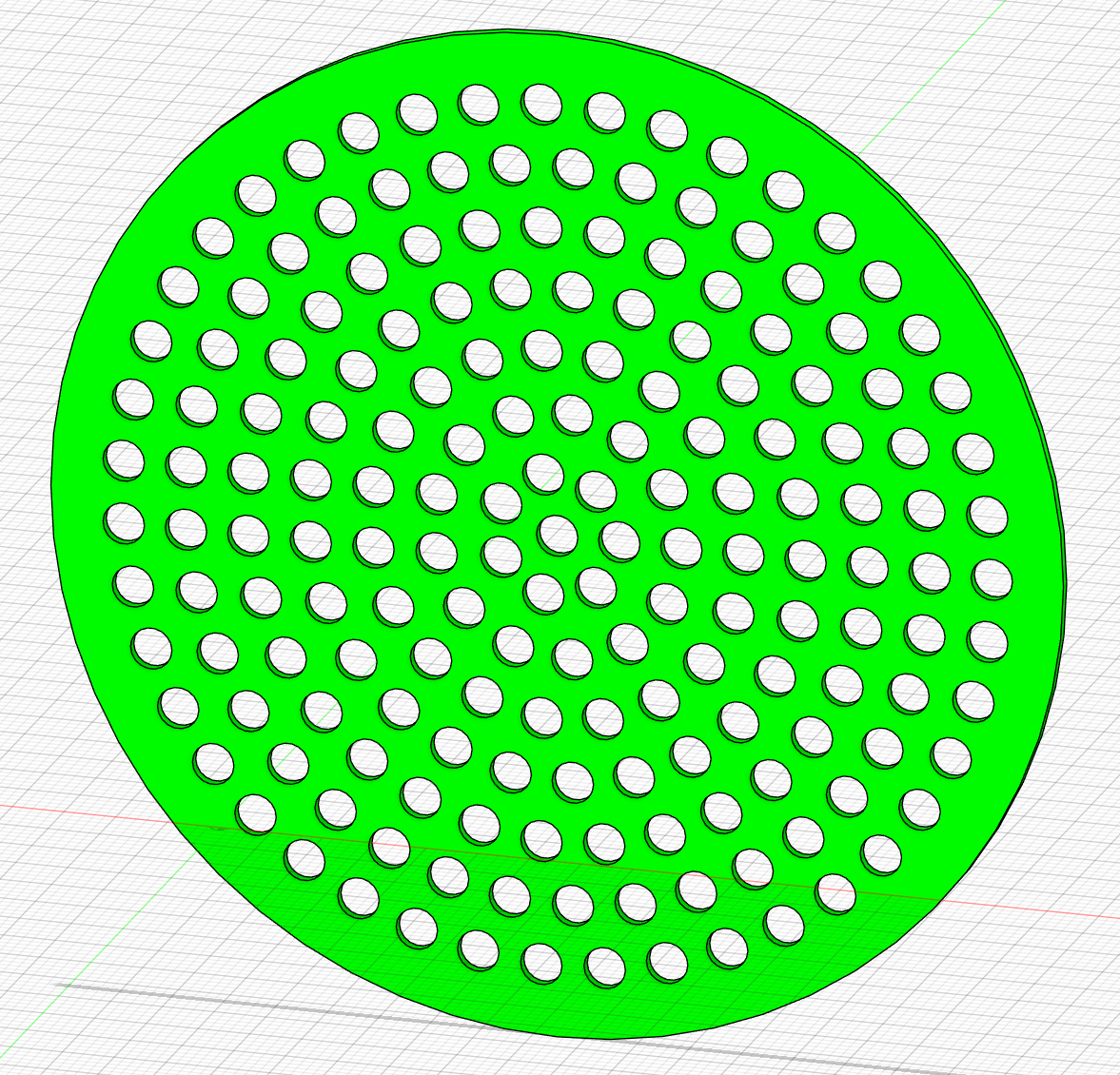 Dreidimensionales Bauteil mit einem durch CircleWizard konstruierten runden Lüftungsgitter