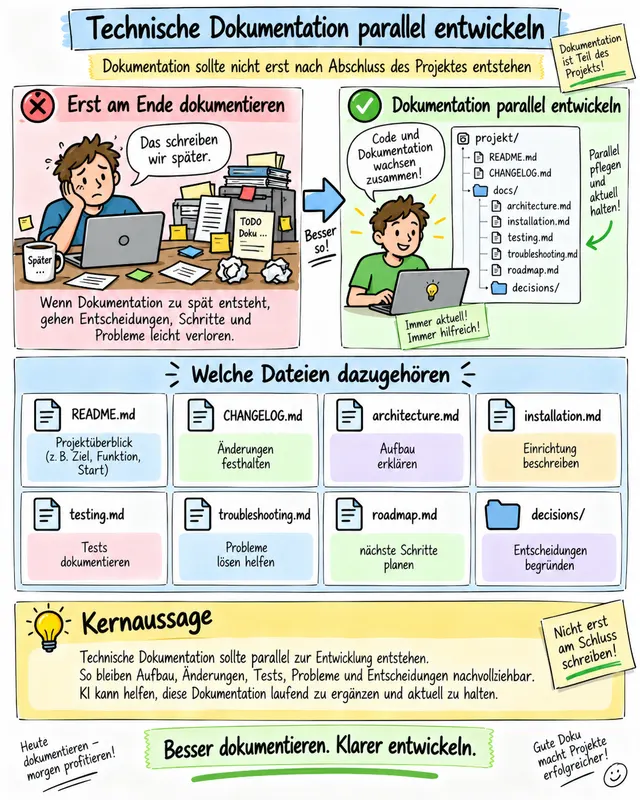 Workshop-Plakat: Technische Dokumentation parallel entwickeln