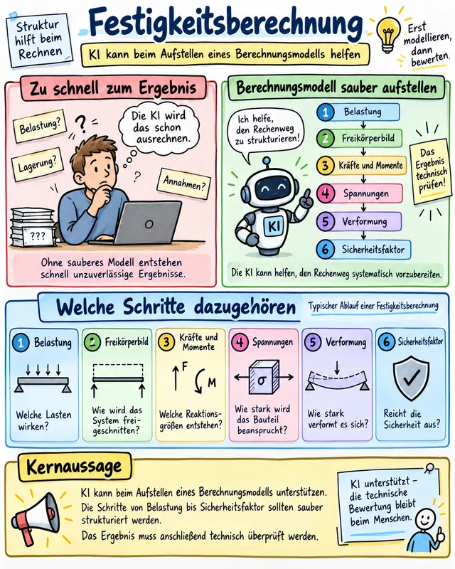 Workshop-Plakat: Strukturiert zur Festigkeitsberechnung