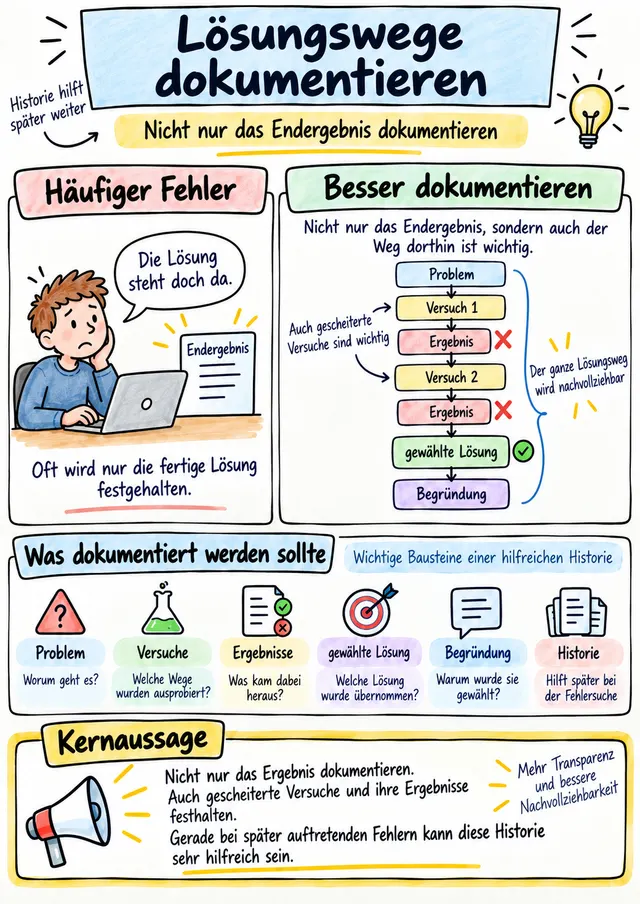 Workshop-Plakat: Lösungswege dokumentieren
